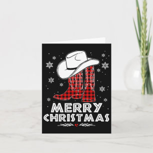 Frohe Weihnachts Cowboy Boots Red Buffalo Kariert Karte