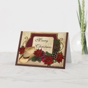 Frohe Weihnachts-Cowboy (Cowgirl) Gruß Feiertagskarte