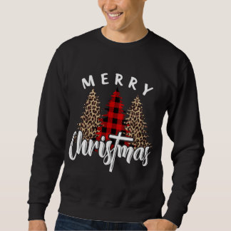 Frohe Weihnachts Cross Buffalo Kariert Leopard Pri Sweatshirt