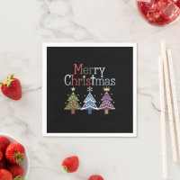 Frohe Weihnachts Cross Xmas Tree Retro