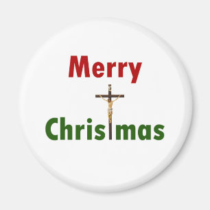 Frohe Weihnachts-Crucifix Magnet