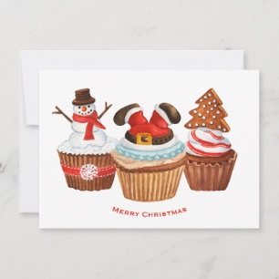 Frohe Weihnachts Cupcakes Weihnachtskarte Feiertagskarte
