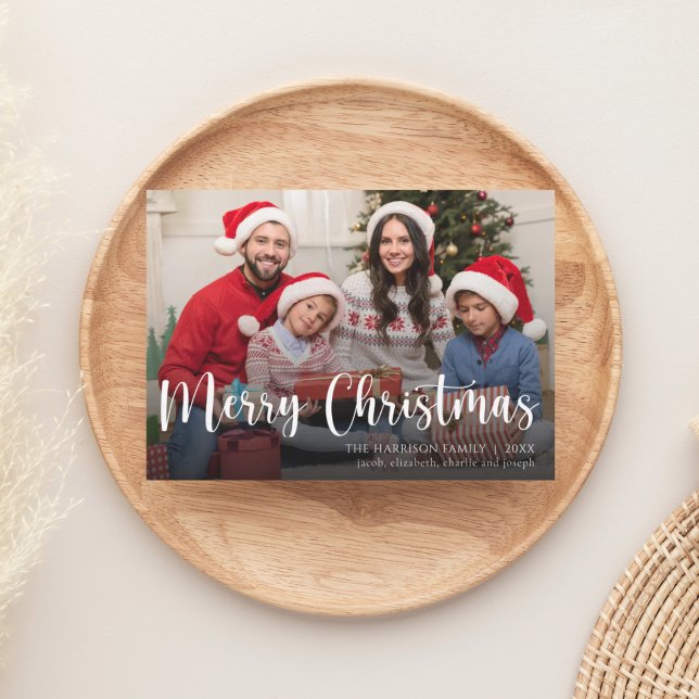 Frohe Weihnachts Custom Family Foto Urlaubskarte Dankeskarte (Von Creator hochgeladen)