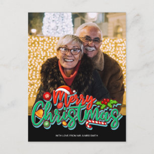 Frohe Weihnachts Custom Foto Feiertagspostkarte