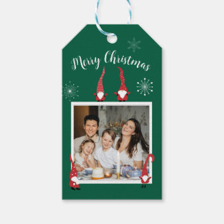 Frohe Weihnachts Custom Foto mit Funny Gnomes Geschenkanhänger