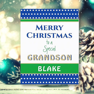 Frohe Weihnachts Custom Grandson Karte