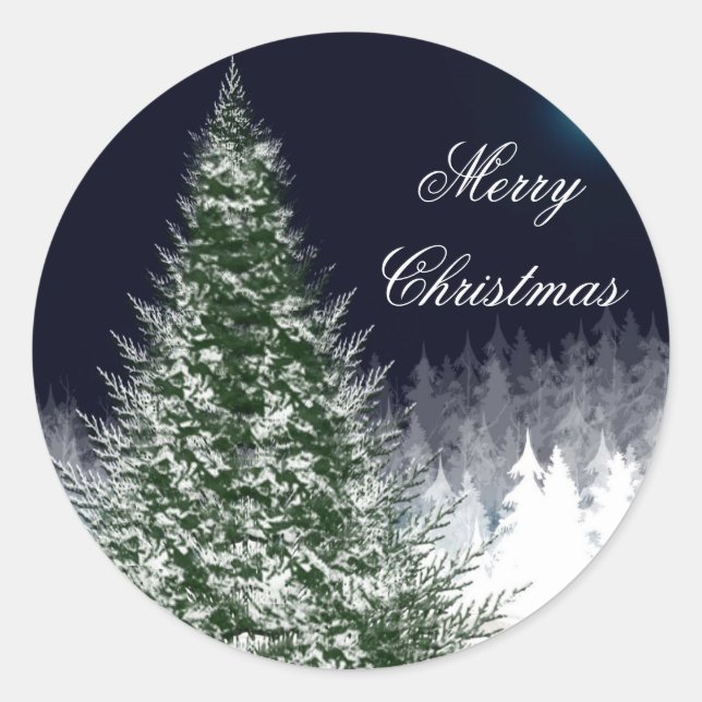 Frohe Weihnachts Custom Holiday Card Umschlag Aufk Runder Aufkleber (Vorderseite)