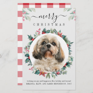 Frohe Weihnachts Custom Pet Eigentümer Foto-Karte Briefpapier