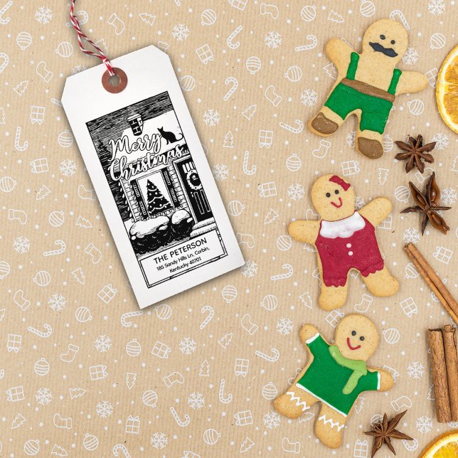 Frohe Weihnachts-Custom-Rücksendeadresse, Gummistempel (Von Creator hochgeladen)