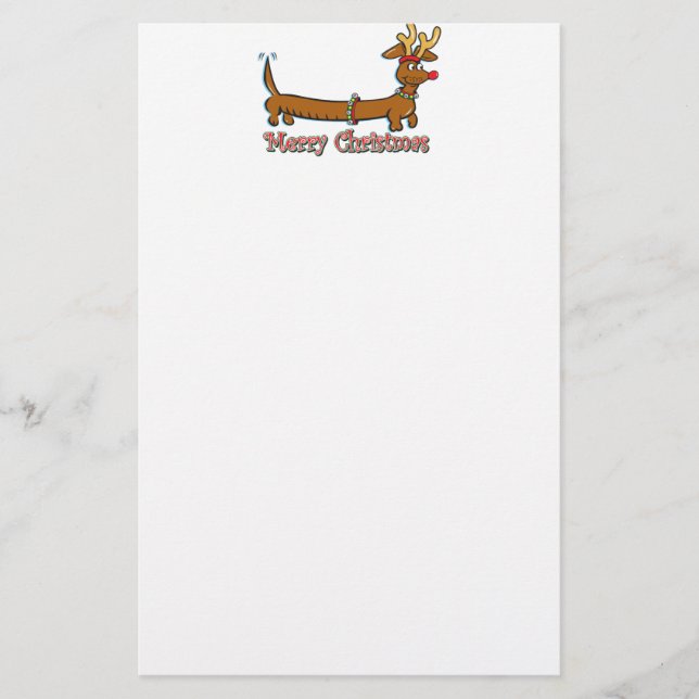 Frohe Weihnachts-Dackel Briefpapier (Vorderseite)