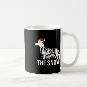 Frohe Weihnachts-Dackel Hund durch den Schneekanal Kaffeetasse