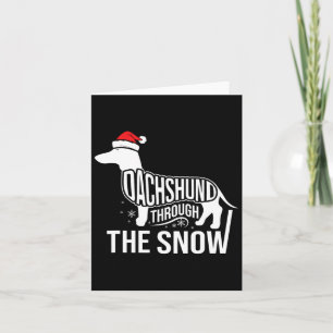 Frohe Weihnachts-Dackel Hund durch den Schneekanal Karte