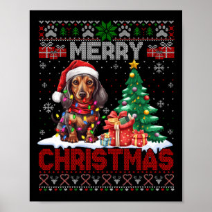 Frohe Weihnachts-Dackel Hund Lover Familie Ugly Xm Poster