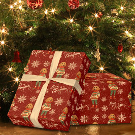 Frohe Weihnachts-Dackel Hund Red Holiday Geschenkpapier