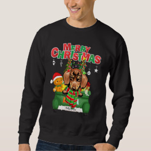 Frohe Weihnachts-Dackel Hund Rentier Riding Truc Sweatshirt