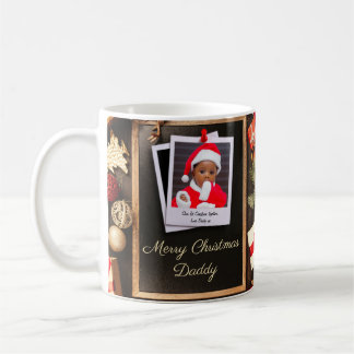 Frohe Weihnachts-Daddy-Familienfoto-Vorlage Kaffeetasse