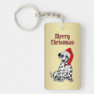 Frohe Weihnachts-Dalmatiner Dog Gold Schlüsselanhänger
