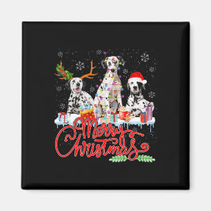 Frohe Weihnachts-Dalmatiner Hogs Santa Reindeer Li Magnet
