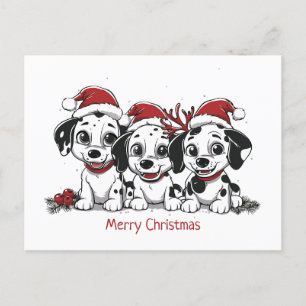 Frohe Weihnachts-Dalmatiner-Hunde Feiertagspostkarte