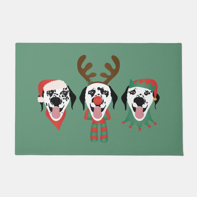 Frohe Weihnachts-Dalmatiner-Hunde Fußmatte (Vorderseite)