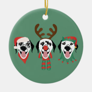Frohe Weihnachts-Dalmatiner-Hunde Keramik Ornament