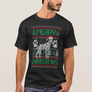 Frohe Weihnachts-Dalmatiner UGLY Xmas Pajama Dog T-Shirt