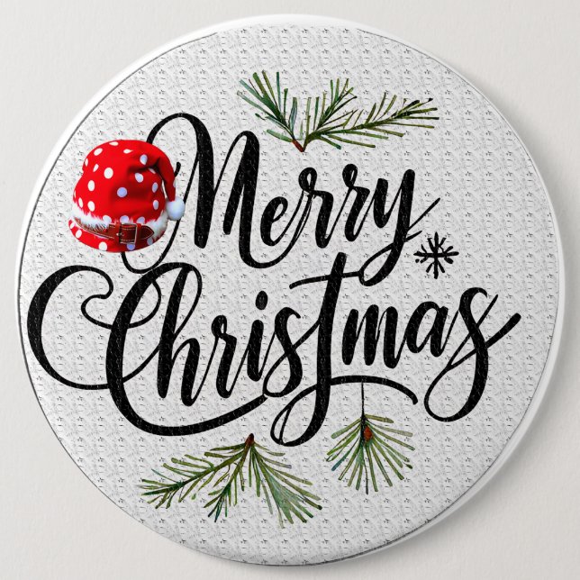 Frohe Weihnachts-Design-Kunst. Button (Vorderseite)