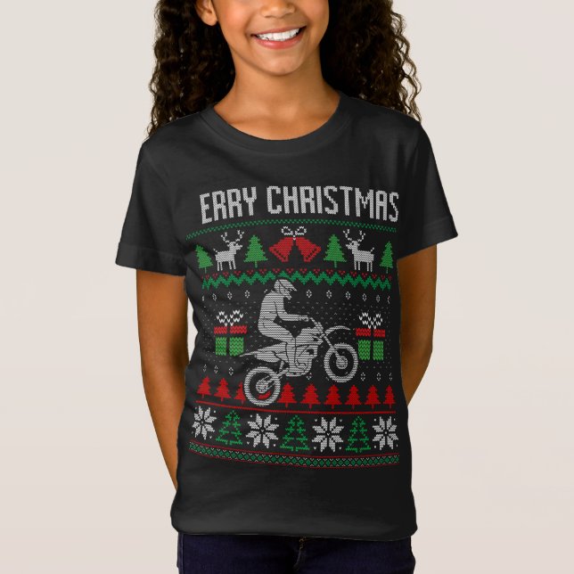 Frohe Weihnachts-Dirt Bike Racing Santa Xmas C T-Shirt (Vorderseite)