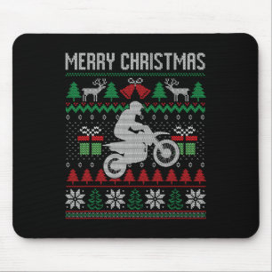 Frohe Weihnachts-Dirt-Bike Santa Funny Familienspi Mousepad