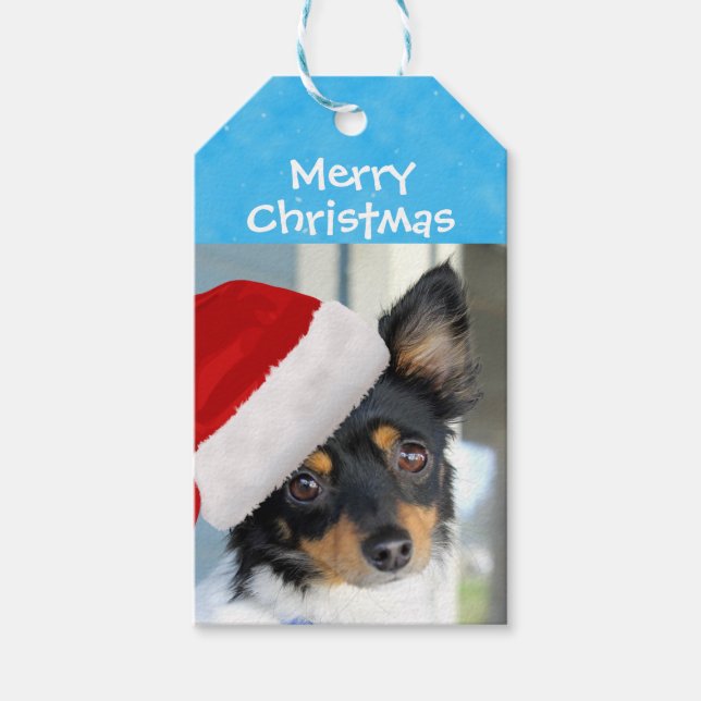 Frohe Weihnachts-Doggie-Gift-Tags Geschenkanhänger (Vorderseite)