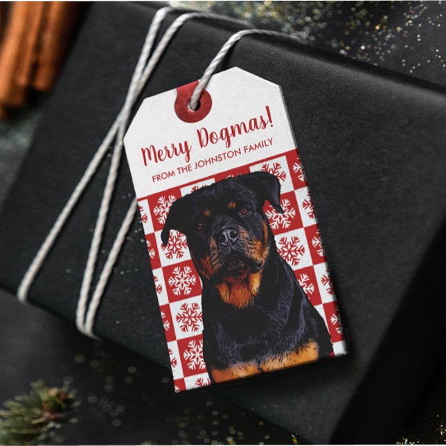 Frohe Weihnachts Dogmas Rottweiler Festival Red Geschenkanhänger (Von Creator hochgeladen)
