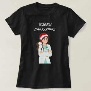 Frohe Weihnachts Doktor Krankenschwester festlich T-Shirt