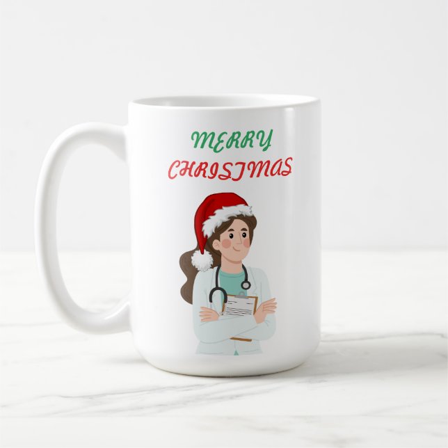 Frohe Weihnachts-Doktor-Wertschätzung Holiday Desi Kaffeetasse (Links)