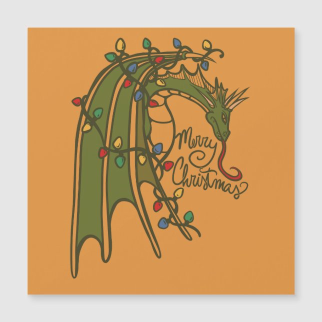 Frohe Weihnachts Dragon Geek Holidays Magnetkarte (Vorderseite)