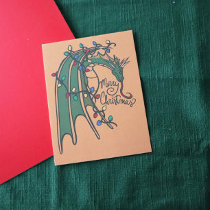 Frohe Weihnachts Dragon Geek Holidays Postkarte