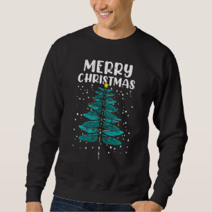 Frohe Weihnachts-Dragonfly Xmas Tree Funny Insect  Sweatshirt