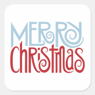 Frohe Weihnachts dunkelblau Square Sticker