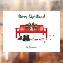 Frohe Weihnachts-Eis Skate Familienfenster Windsch