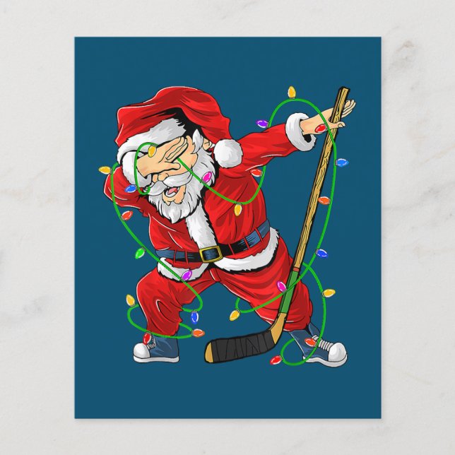 Frohe Weihnachts-Eishockey Dabbing Weihnachtsmann Flyer (Vorne)
