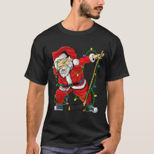 Frohe Weihnachts-Eishockey Dabbing Weihnachtsmann T-Shirt