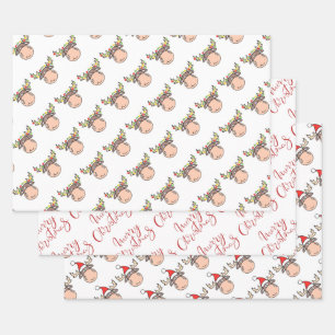 Frohe Weihnachts-Elch Wrapping Papier Blätter