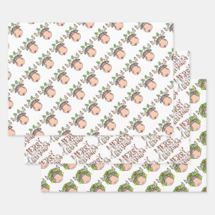Frohe Weihnachts-Elch Wrapping Papier Blätter