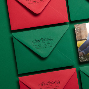 Frohe Weihnachts-elegante Rücksendeadresse Permastempel