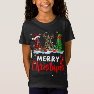 Frohe Weihnachts ELF Reindeer Santa Kariert Leopar T-Shirt