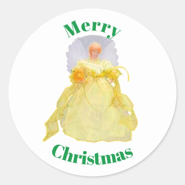 Frohe Weihnachts-Engel-Umschlag Aufkleber (Vorderseite)