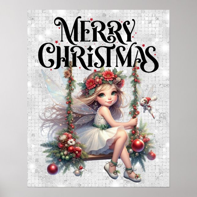 Frohe Weihnachts-Fairy-Poster Poster (Vorne)