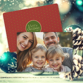Frohe Weihnachts Familie Foto Flat Holiday Card Feiertagskarte