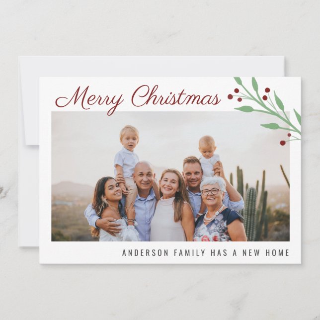 Frohe Weihnachts-Familie Foto-Urlaub-Bewegung Ankündigung (Vorderseite)