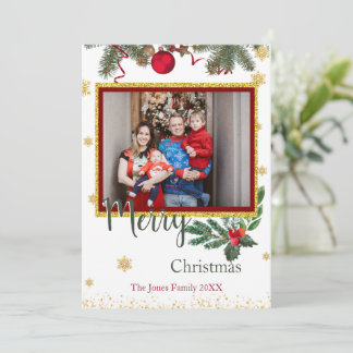 Frohe Weihnachts Familie Grußkarte Feiertagskarte