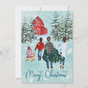 Frohe Weihnachts Familienurlaub Grußkarte Feiertagskarte